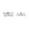 Pendientes de Corazón de Titanio F136 de Tres Eslabones Incrustados con Circonitas Clavos para Hélice de Oreja Aleación de Titanio G23 Joyería para Piercings Clavos para Cóclea