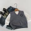 Chaleco de Punto Infantil Mai Bao Modelo Nuevo 2026 Niños y Niñas Color Sólido Cuello en V Sin Mangas Chaleco para Bebé Ropa de Primavera y Otoño