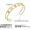 Pulsera de Flor de Cuatro Hojas con Microincrustaciones de Circonita Nueva de Meli Acero Inoxidable Chapado en Oro de 18K Joyería de Lujo de Alta Gama Pulsera para Mujer