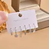 Set de Aretes de Zirconia de Lujo de Alta Gama con Tres Pares en una Tarjeta, Chapado en Cobre con Oro Real, Aretes Súper Brillantes de Gota de Agua para Mujer