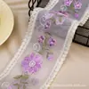 8.5cm Encaje Malla Adorno de Encaje Accesorio para el Cabello Cinta Flor de Rosa Bordado DIY Lazo Hecho a Mano Cinta