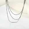 Collar Simple de Moda Europeo y Americano 18K Cadena de Perlas para Mujer Cadena de Clavícula Simple de Moda DIY Cadena de Suéter Transfronterizo