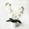 Planta Artificial Orquídea Borboleta de 2 Galhos e 12 Flores em Vaso para Decoração de Sala de Estar, Ornamento de Planta Verde, Flor Falsa em Filme 3D para Display de Bonsai de Mesa