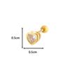 Pendientes Henson Love Zircon Zircon para oreja, clavo para hueso de oreja, clavo de acero de titanio con tornillo, pendientes de perforación Advanced Sense Love Niche