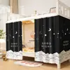 Cortinas de cama com estampas vibrantes para dormitórios universitários, fabricadas industrialmente, adequadas para camas de solteiro, tecido blackout, usadas para cobrir e ocultar a cama