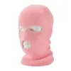 Chapéu de tricô de três furos em cores doces para outono e inverno, chapéu de lã com proteção para o pescoço, máscara facial à prova de vento para ciclismo ao ar livre