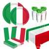 Conjunto de festa com bandeiras multinacionais transfronteiriças: EUA, Reino Unido, Alemanha, França, Itália descartáveis de papel para festa