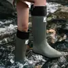 Botas de caña alta impermeables BIRROT para camping al aire libre, senderismo de río y senderismo, plegables, ligeras y adecuadas para usar como botas de lluvia o zapatos de agua
