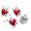 DIY Aleación de Goteo de Aceite Estilo Gótico Retro Colgante de Corazón con Alas Cruz Colgante para Pulsera Llavero W644