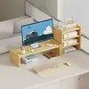 Elevador de escritorio de computadora con cajones para almacenamiento de oficina, soporte de monitor de escritorio y base elevada