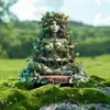Estatua de Meditación Diosa Verde de la Naturaleza Acrílica Transfronteriza Decoración de Césped Exterior Accesorios de Decoración de Patio