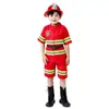 Fantasia de Bombeiro Infantil para Role-Playing Fantasia para Apresentação de Jardim de Infância Conjunto de Brinquedos Equipamentos Roupa de Bombeiro