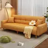 Sofá de Cuero para Rascar Gatos del Hogar Sofá Naranja Cálido de Tres Plazas Resistente a Manchas Sin Lavar Bolsa de Almacenamiento Lateral Sofá Grande para Sala de Estar