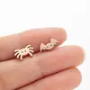 Aretes de Acero Inoxidable Calados de Pingüino, Elefante, Conejo, Dinosaurio, Oveja, Rana, Accesorios para Orejas Personalizados de Moda y Sencillos Venta al por Mayor