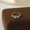 Anillo de moda para mujer, pequeño, fragante, estilo frío, moderno, con perla y circonita, anillo abierto, estilo minimalista simple con letras.