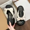 Pantuflas de Suela Gruesa para Aumentar la Altura con Faldita para Ropa de Verano para Mujer, Sandalias Planas Francesas de Moda y de Alta Gama, Estilo Nuevo 2025 para Salir