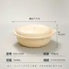 Caixa de Almoço Descartável Biodegradável com Vários Compartimentos, Caixa de Embalagem para Viagem Feita de Amido de Milho Espessado para Refeições Bento