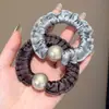 Goma para el pelo de satén perlado para mujer, coletero plisado de alta gama para recogidos bajos, accesorio para el pelo simple y elegante