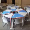 Mesa de Entrenamiento Colorida de Combinación Hexagonal para Grupo de Estudiantes Mesa de Conferencias Trapezoidal Empalmable Mesa Psicológica Inteligente de Tutela para Coaching
