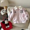 [En Stock] Chaqueta de Otoño/Invierno para Niñas 2025 Nueva Ropa Infantil Coreana con Etiquetas y Abrigo Corto de Felpa para Niños Pequeños