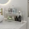 Estante de Almacenamiento Sencillo para Lavabo, Organizador de Baño de Doble Capa, Estante de Almacenamiento para Cosméticos y Cuidado de la Piel del Baño