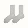 Calcetines Blancos Primavera y Otoño Doble Aguja Adelgazantes Estilo Extremadamente Simple Combinan con Todo Algodón Media Caña Calcetines sin Bolitas