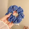Goma para el pelo azul con diseño de flor de margarita azul estilo coreano para mujer, Cuerda para moño y cola de caballo, Personalizable