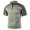 Camisa de verano de manga corta para hombre, estilo táctico, talla europea, superventas, camisa de manga corta estilo ropa de trabajo de cuello alto, camuflaje americano, entrenamiento al aire libre