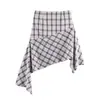 Para Comércio Exterior Transfronteiriço Europeu e Americano Roupas Femininas Aliexpress Mais Vendidas Verão Simples Versátil Xadrez Saia Assimétrica