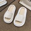 Novidade 2026 Chinelos Femininos de Pelo com Solado Grosso e Bico Redondo de Uma Tira, Chinelos Fashion para Casa e Exterior para Estudantes Preguiçosos