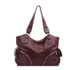 Bolsa Tote Casual Grande Capacidade Estilo Motociclista com Vibe Preguiçosa, Cor Sólida 2026, Textura Estilo Coreano, Bolsa de Mão, Bolsa de Ombro, Bolsa de Braço