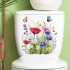 Planta Flor Tampa de Vaso Sanitário Adesivo Decorativo Janela de Banheiro Vidro Flor Borboleta Removível PVC Adesivo de Parede para Cabelo