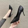Zapatos de Tacón Alto para Mujer, Nuevo Estilo Verano 2026, Tacón de Aguja Negro Punta Fina Boca Baja, Zapatos de Etiqueta Trendy Sexy Elegantes para Estudiante