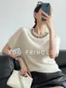Fábrica de Ropa Jinya/Camisa de Punto Manga Corta de Lana Cachemir de Alta Resistencia de Lujo para Primavera y Otoño, Cuello Redondo, Bordada, Corte Holgado, Efecto Adelgazante