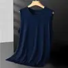 Colete de Malha de Seda Gelada Masculino Verão Fino Respirável Secagem Rápida Sem Mangas Colete Esportivo Tamanho Grande Solto Colete com Manga Curta