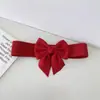 Cinto com fivela de laço Feminino selo de cintura decorativo com saia retrô elástico fino de cintura fina versátil simples