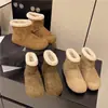 Botas de nieve cortas feas lindas de celebridad de internet para mujer invierno 2026 nuevas de fondo plano con felpa engrosada zapatos tipo Birkenstock zapatos de algodón cálidos estudiante