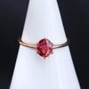 Anillo Nuevo Oro Rosa Turmalina Natural de Alta Gama Anillo Verde Rojo Diamante Gema Conjunto Joyería Mujeres