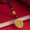 Antiguo Francés Dorado Cinco Bendiciones Perfecto Llavero Colgante para Coche Marca Redonda de Alta Gama para Hombre Dios de la Riqueza Bolsa Ping An Colgante Adornos Colgantes de Oro Arena para Mujer