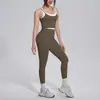 Conjunto de yoga con bloques de color transfronterizos y tejido cepillado para mujer, con top deportivo de canalé, pantalones largos de cintura alta que levantan los glúteos y aprietan el abdomen