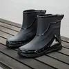Botas de Lluvia para Hombre Estilo Motocicleta, Frescas, para Uso al Aire Libre, Versátiles y Cómodas, Adecuadas para Deportes al Aire Libre, Camping, Impermeables y Antideslizantes
