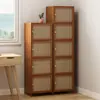 Estantería de suelo con puertas, estante de almacenamiento, uso doméstico simple, multicapa, armario de almacenamiento para sala de estar, hueco estrecho, almacenamiento de apoyo a la pared
