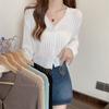 Cárdigan Fino Exterior para Mujer Verano Transfronterizo Nuevo Top de Manga Larga con Cuello en V Diseño Protector Solar Chaqueta Corta de Punto