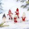 Adornos Decorativos Navideños Figuras de Muñecos de Madera con Esquís Decoraciones Navideñas Colgantes de Muñecos Creativos Lindos