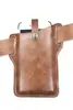 Bolso retro de cuero Crazy Horse mejorado para teléfono móvil, bolsa de cintura portátil para colgar en la cintura al aire libre, funda protectora para teléfono móvil, bolso para teléfono móvil