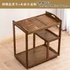Estación de barra de té con hervidor integrado, pequeño gabinete de té de escritorio, mesa de té móvil, diseño moderno y simple