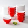 Vajilla Pequeña de Melamina Roja y Blanca Imitación Porcelana Bol para Arroz Sopa Bol para Arroz Restaurante Hotel Bol para Arroz Hot Pot Bol para Salsas Condimentos Comercial