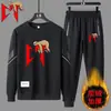 Traje Deportivo Casual de Primavera y Otoño para Hombre Estilo Europeo y Americano Estampado de Letras Juvenil Sudadera de Cuello Redondo y Pantalones Conjunto de Dos Piezas Listo para la Venta