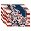 Jogo Americano Estampado Estilo Americano Estilo Dia da Independência Decoração Interna para Casa Almofada de Isolamento Térmico Novo Estilo Transfronteiriço Amazon Linho
