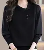 Nova Camisa de Manga Longa Outono 2026 Feminina Solta Casual Estilosa Redutora de Idade Emagrecedora Versátil Elegante Top